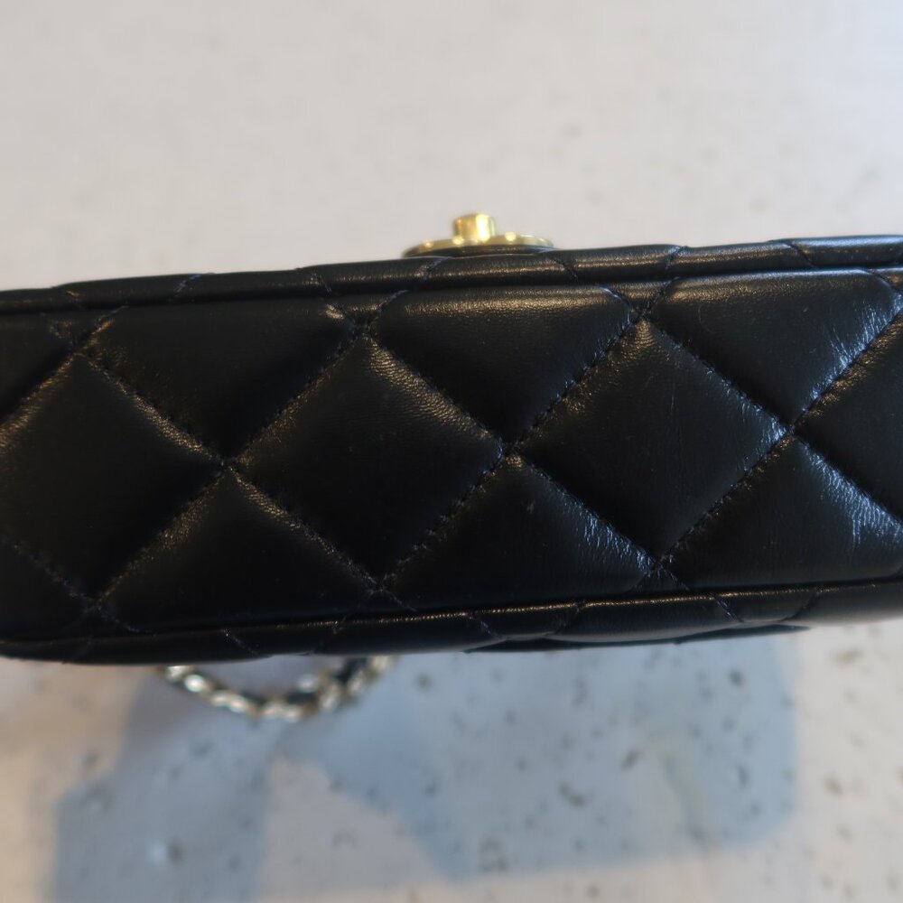 Chanel waxed lambskin mini handle classic flap bag - Picture 11 of 14